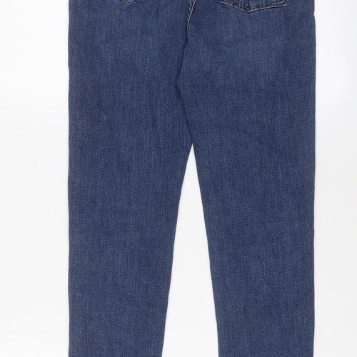 Marks and Spencer Womens Blue Cotton Skinny Jeans Size 8 L27 in Regular Zip