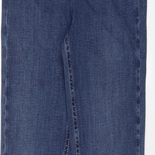 Marks and Spencer Womens Blue Cotton Skinny Jeans Size 8 L27 in Regular Zip