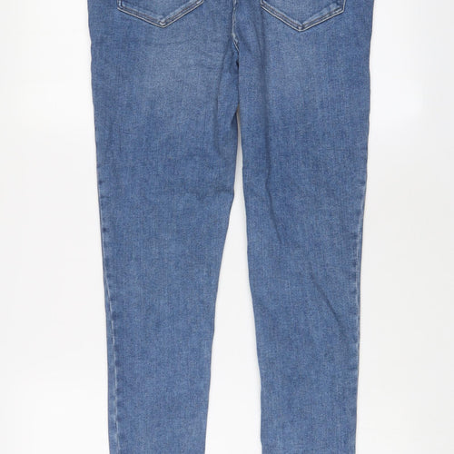 Marks and Spencer Womens Blue Cotton Skinny Jeans Size 12 L30 in Regular Zip - Maternity