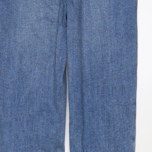 Marks and Spencer Womens Blue Cotton Skinny Jeans Size 12 L30 in Regular Zip - Maternity