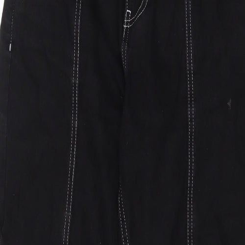 Boohoo Womens Black Cotton Straight Jeans Size 8 L26 in Regular Zip