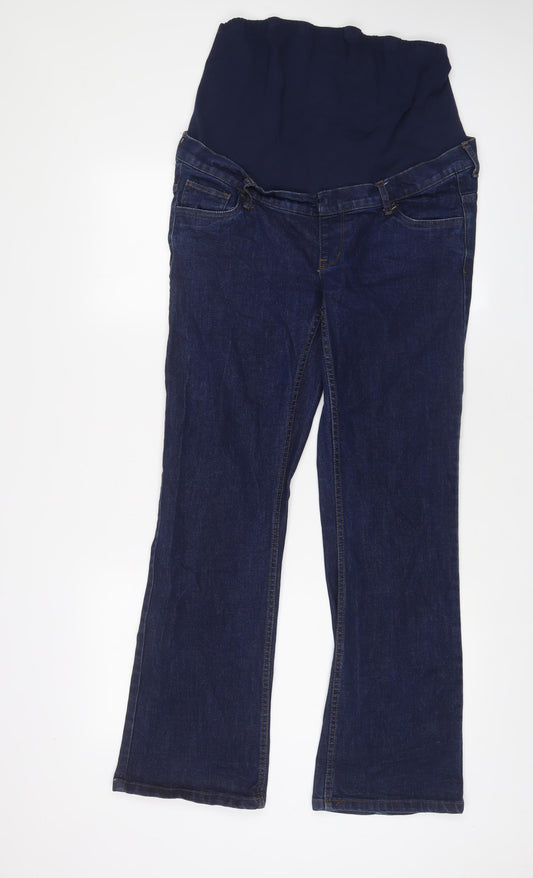 Red Herring Womens Blue Cotton Bootcut Jeans Size 12 L31 in Regular Button