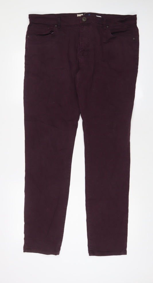 NEXT Mens Purple Cotton Skinny Jeans Size 36 in L33 in Regular Zip - Long Leg, Pockets