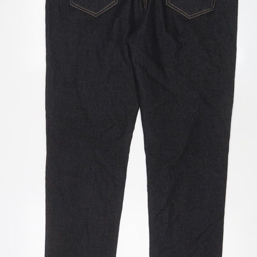 Vavell Mens Black Cotton Straight Jeans Size 36 in L32 in Regular Zip