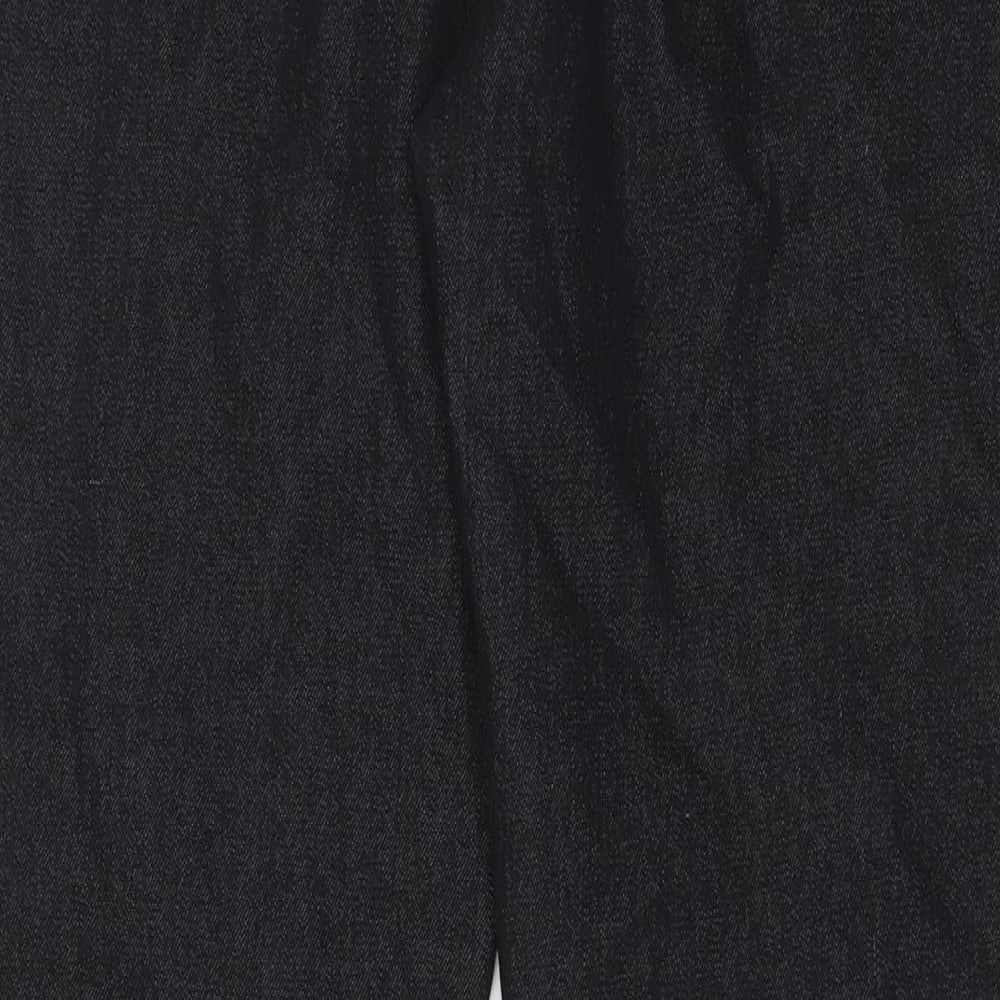 Vavell Mens Black Cotton Straight Jeans Size 36 in L32 in Regular Zip