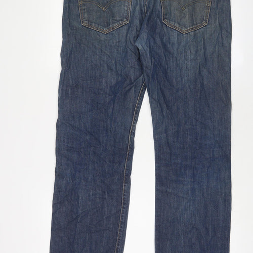 Levi's Mens Blue Cotton Straight Jeans Size 36 in L32 in Regular Button