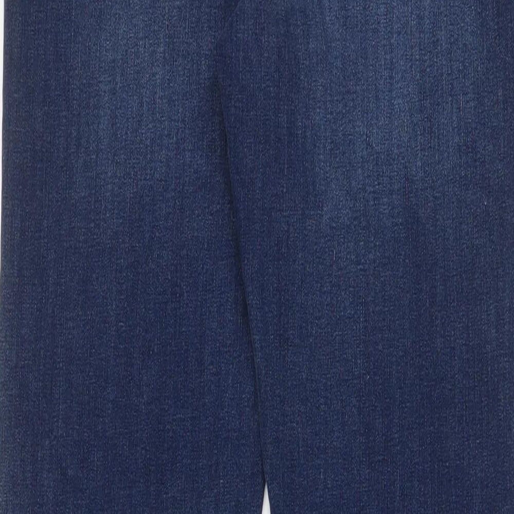 Marks and Spencer Womens Blue Cotton Straight Jeans Size 12 L30 in Regular Zip