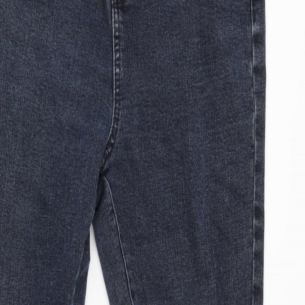 George Womens Blue Cotton Blend Straight Jeans Size 12 L27.5 in Regular Zip