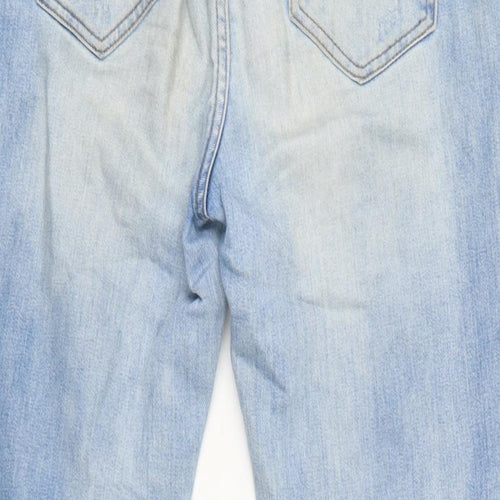 Denim Reserved Womens Blue Cotton Blend Straight Jeans Size 8 L28 in Regular Zip