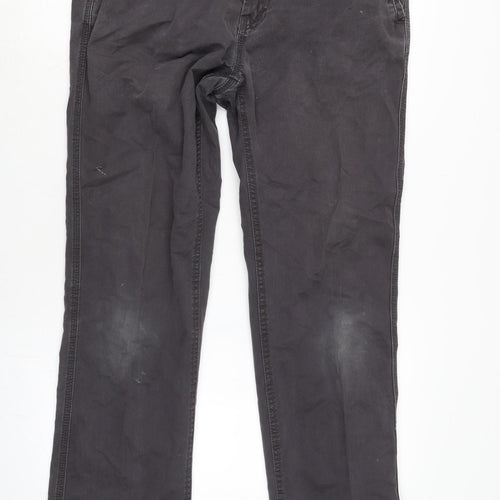 Fat Face Mens Grey Cotton Straight Jeans Size 32 in L34 in Regular Zip