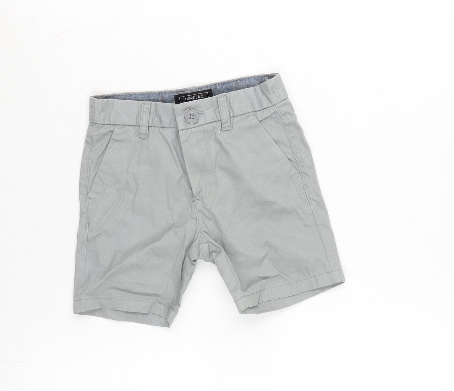 NEXT Boys Grey Cotton Bermuda Shorts Size 3 Years Regular Zip - Waist 18in Inside Leg 4.5in.