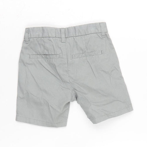 NEXT Boys Grey Cotton Bermuda Shorts Size 3 Years Regular Zip - Waist 18in Inside Leg 4.5in.