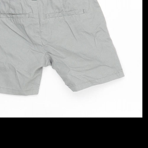 NEXT Boys Grey Cotton Bermuda Shorts Size 3 Years Regular Zip - Waist 18in Inside Leg 4.5in.