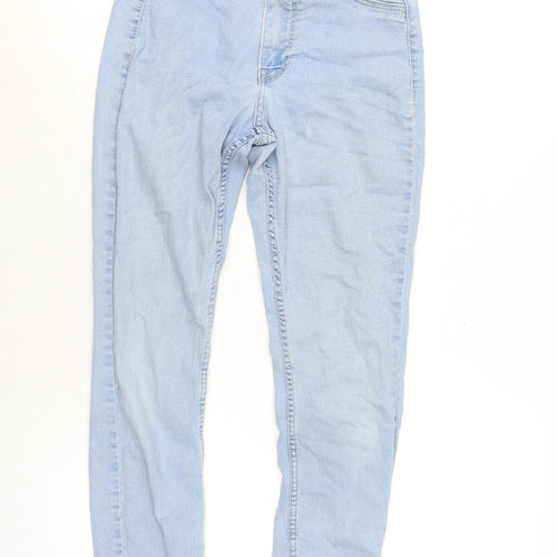 H&M Womens Blue Cotton Blend Skinny Jeans Size 6 L24 in Regular Zip