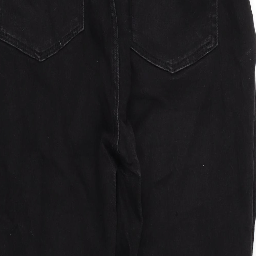 George Womens Black Cotton Blend Straight Jeans Size 14 L26 in Regular Tie