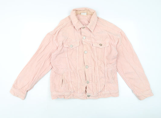 BDG Womens Pink Biker Jacket Size L Button