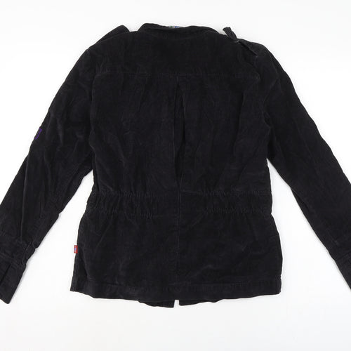 Uttam London. Womens Black Jacket Size S Button - Embroidery Detail