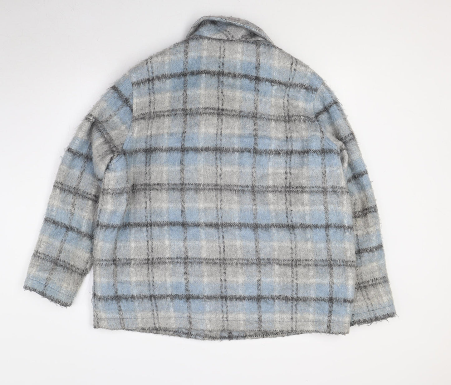 Topshop Womens Blue Check Jacket Size M Button