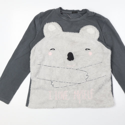 Oysho Womens Grey Polyester Pullover Sweatshirt Size M - Teddy Bear