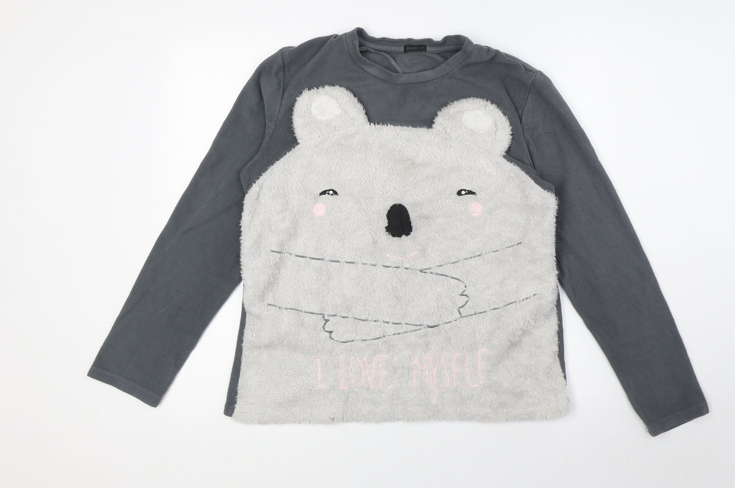 Oysho Womens Grey Polyester Pullover Sweatshirt Size M - Teddy Bear