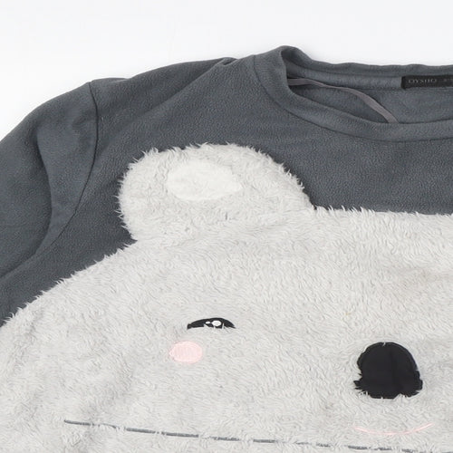 Oysho Womens Grey Polyester Pullover Sweatshirt Size M - Teddy Bear