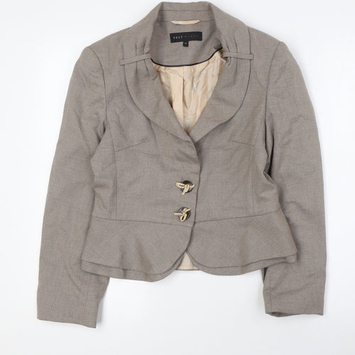 NEXT Womens Beige Jacket Size 10 Button - Fitted