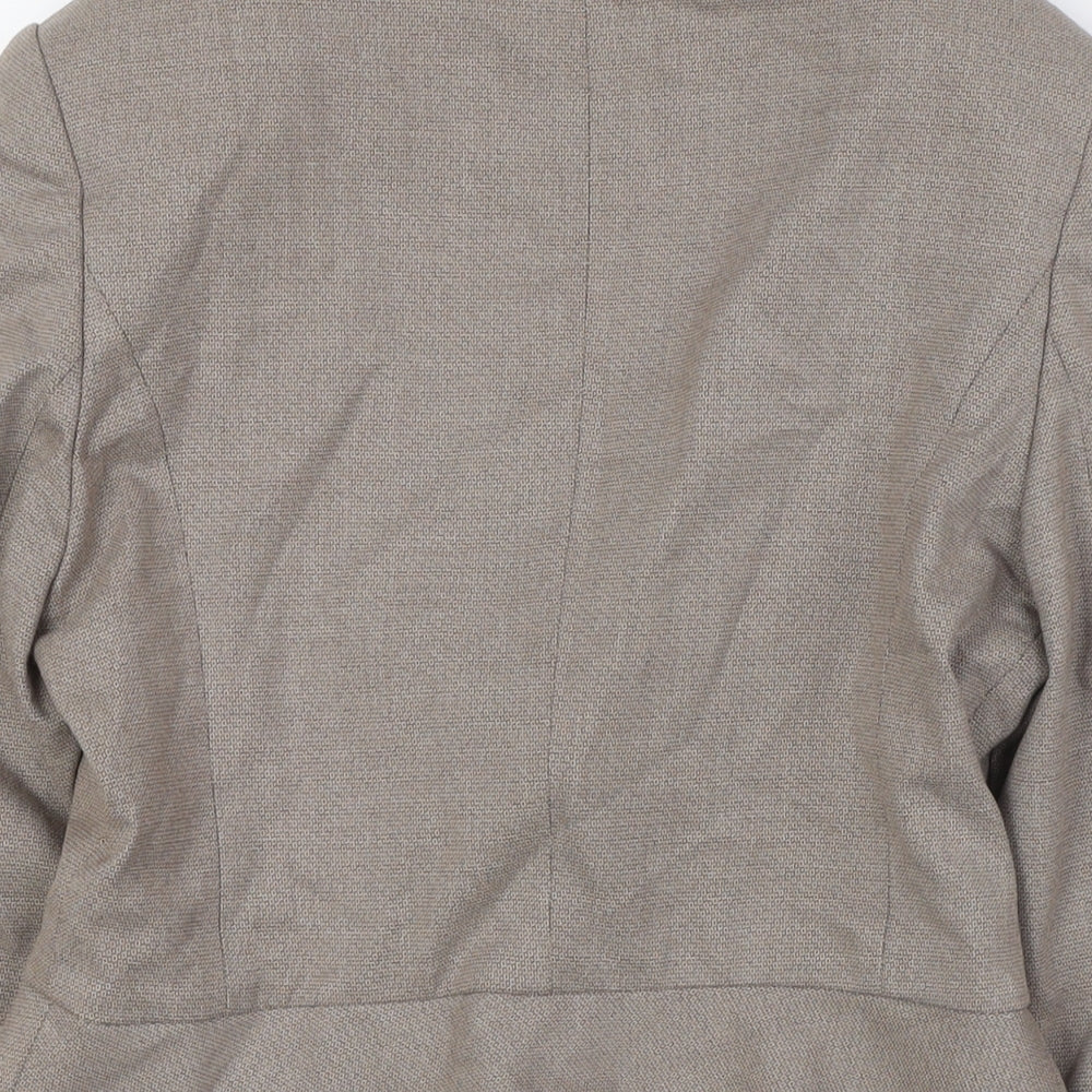 NEXT Womens Beige Jacket Size 10 Button - Fitted