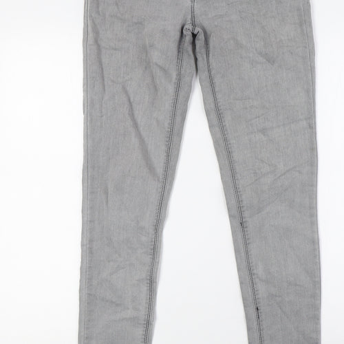 Denim Co Womens Grey Cotton Skinny Jeans Size 8 L32 in Regular Button