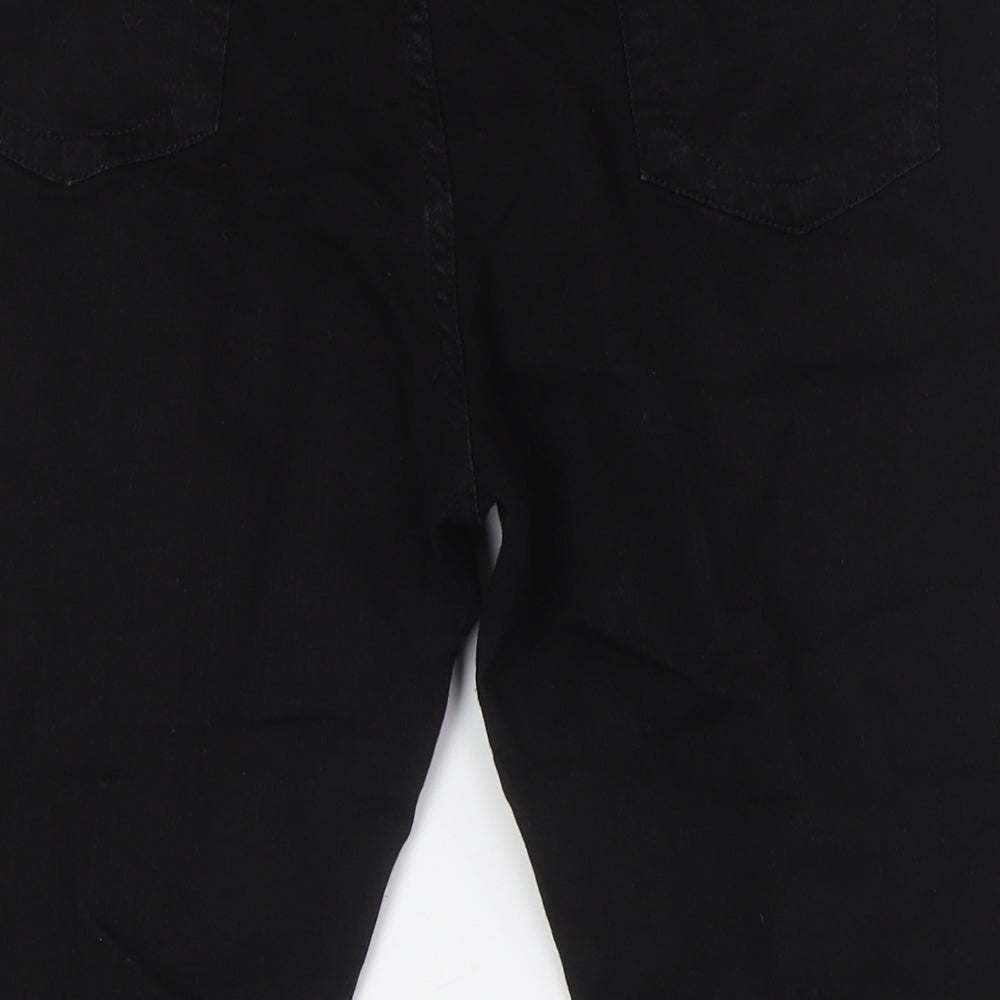 Fatmer Womens Black Cotton Cropped Jeans Size 16 L21 in Regular Button - Slim