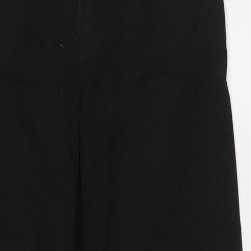 Divided by H&M Womens Black Cotton Wide-Leg Jeans Size 12 L31 in Regular Button