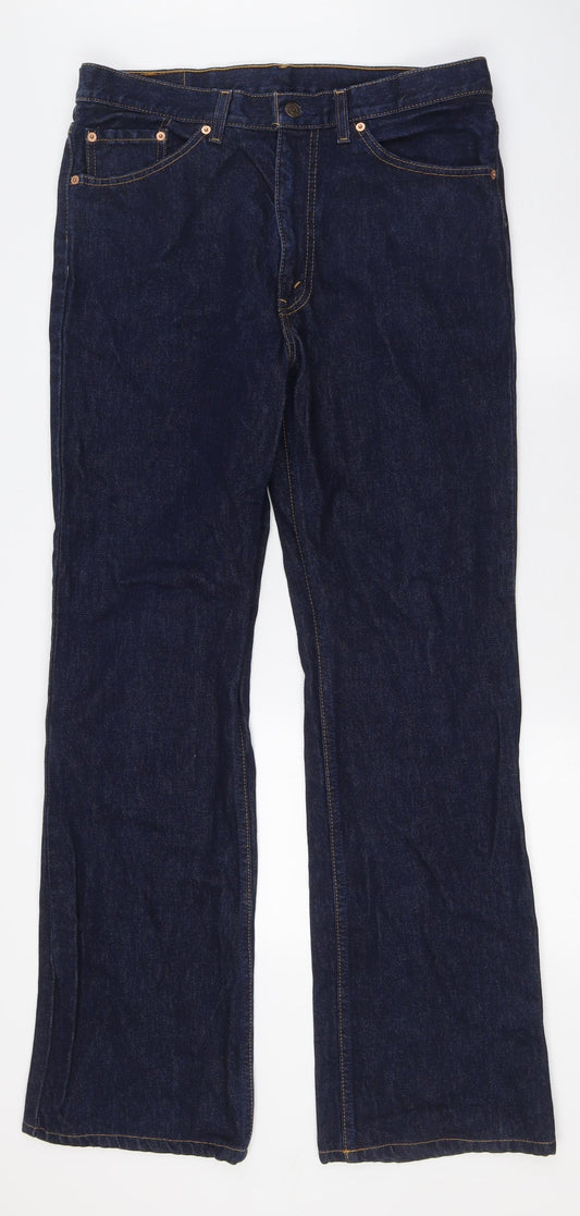 Levi's Mens Blue Cotton Straight Jeans Size 36 in L34 in Regular Button