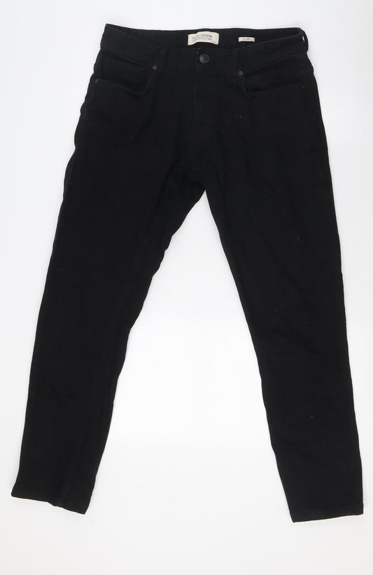 ACW85 Mens Black Cotton Skinny Jeans Size 32 in L32 in Slim Button