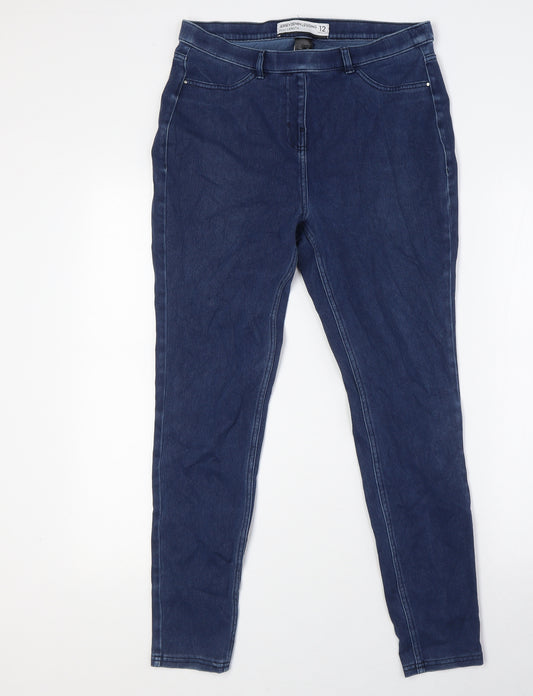 NEXT Womens Blue Cotton Jegging Jeans Size 12 L28 in Regular