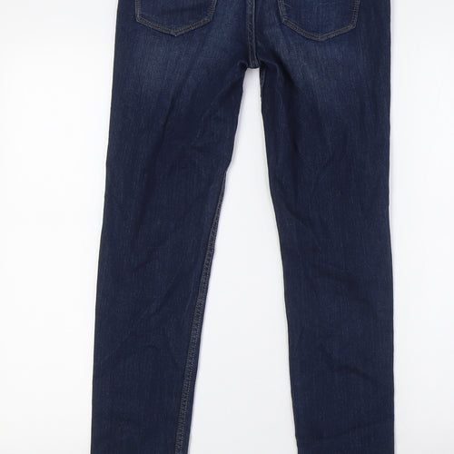 NEXT Womens Blue Cotton Skinny Jeans Size 6 L29 in Regular Button