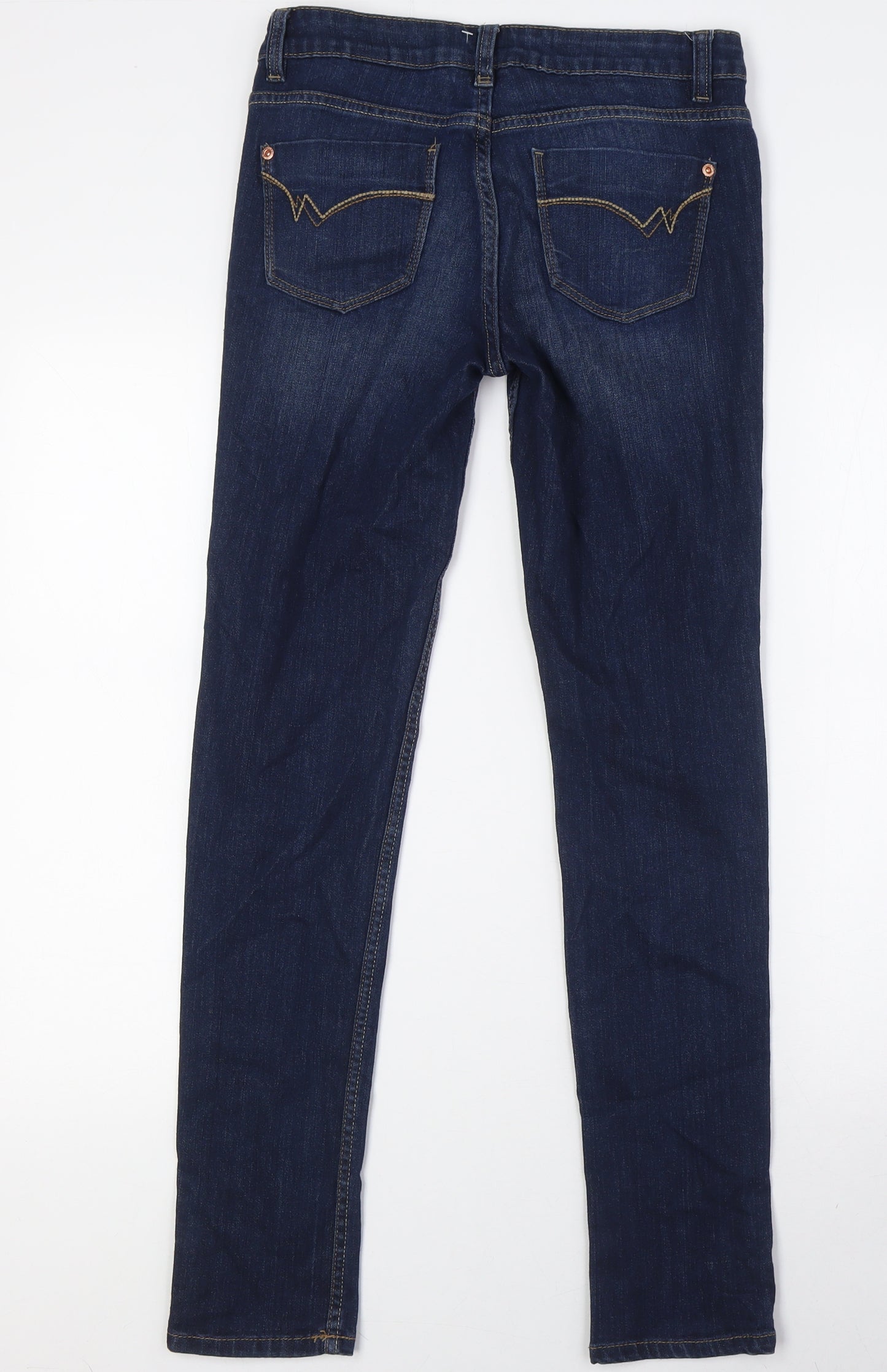 NEXT Womens Blue Cotton Skinny Jeans Size 6 L29 in Regular Button