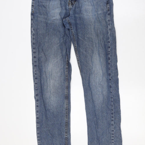 Lee Cooper Mens Blue Cotton Straight Jeans Size 30 in L32 in Regular Button