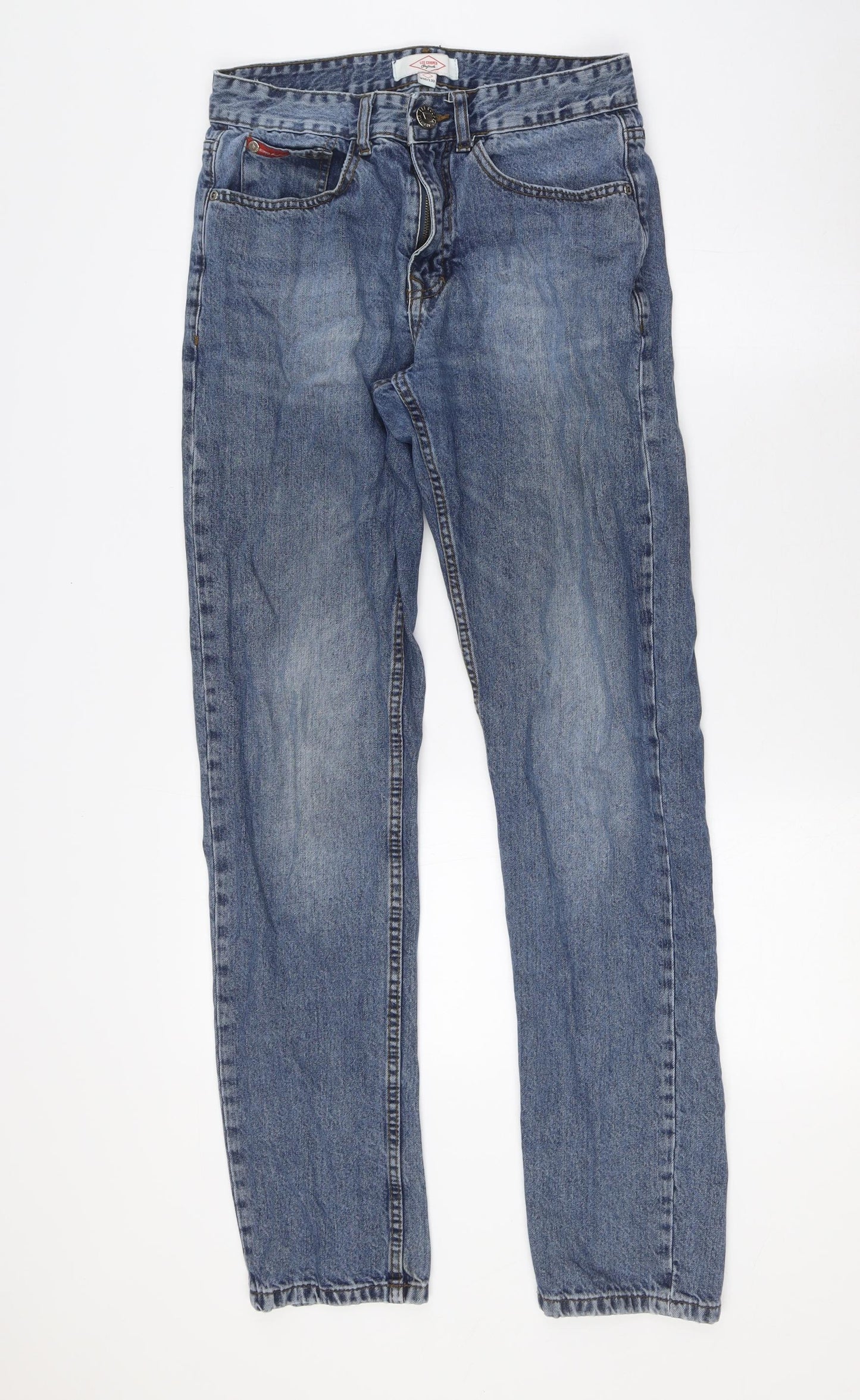 Lee Cooper Mens Blue Cotton Straight Jeans Size 30 in L32 in Regular Button