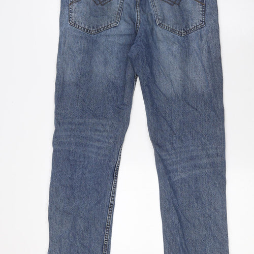 Lee Cooper Mens Blue Cotton Straight Jeans Size 30 in L32 in Regular Button