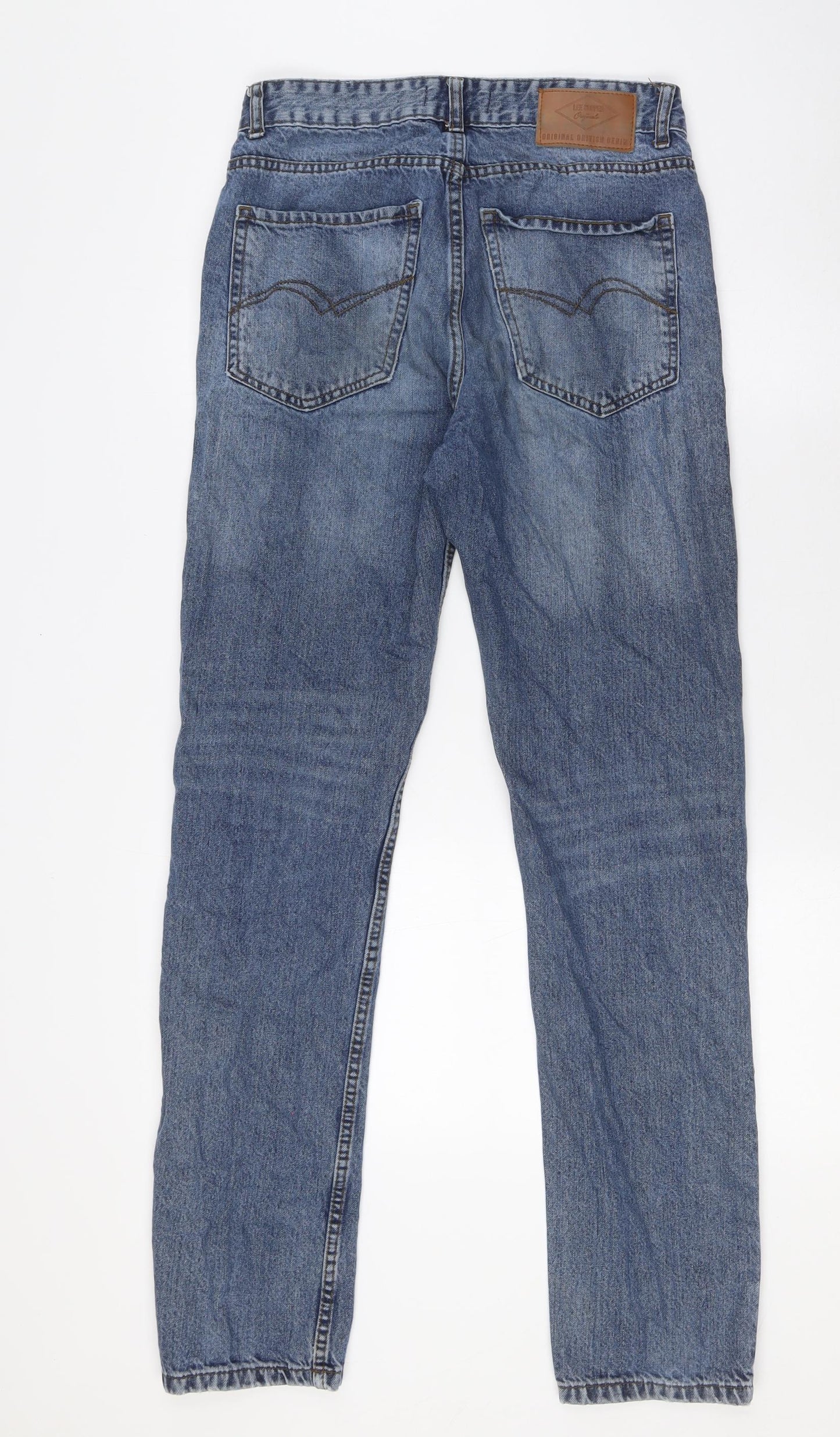 Lee Cooper Mens Blue Cotton Straight Jeans Size 30 in L32 in Regular Button