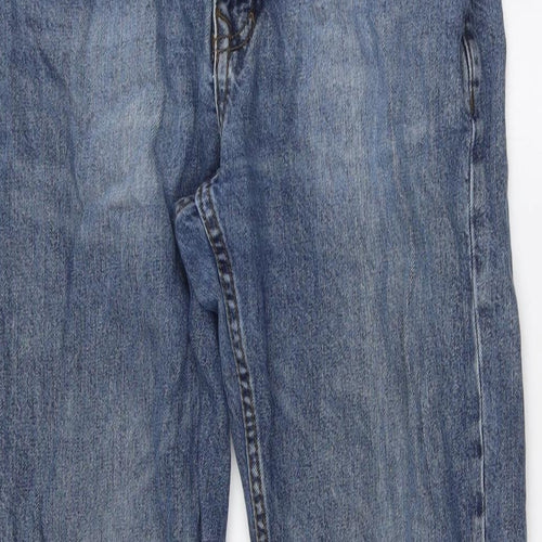 Lee Cooper Mens Blue Cotton Straight Jeans Size 30 in L32 in Regular Button