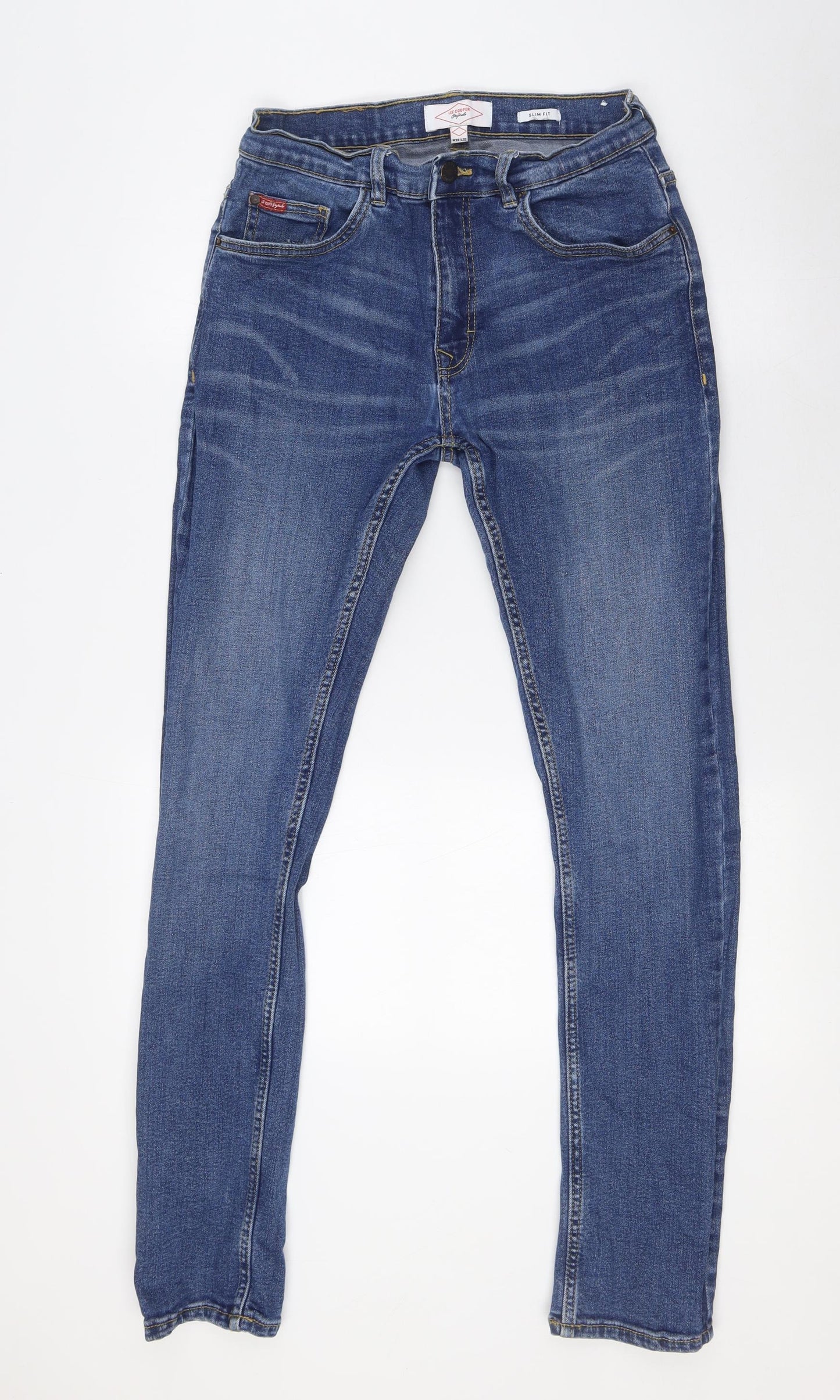 Lee Cooper Mens Blue Cotton Skinny Jeans Size 30 in L32 in Slim Button