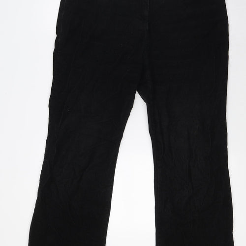 Marks and Spencer Womens Black Cotton Snow Pants Trousers Size 14 L28 in Regular Button