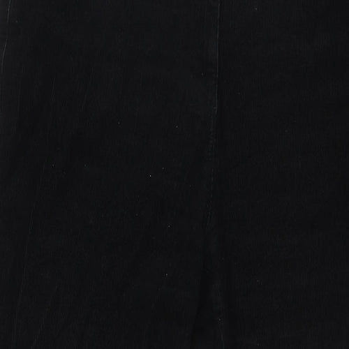 Marks and Spencer Womens Black Cotton Snow Pants Trousers Size 14 L28 in Regular Button