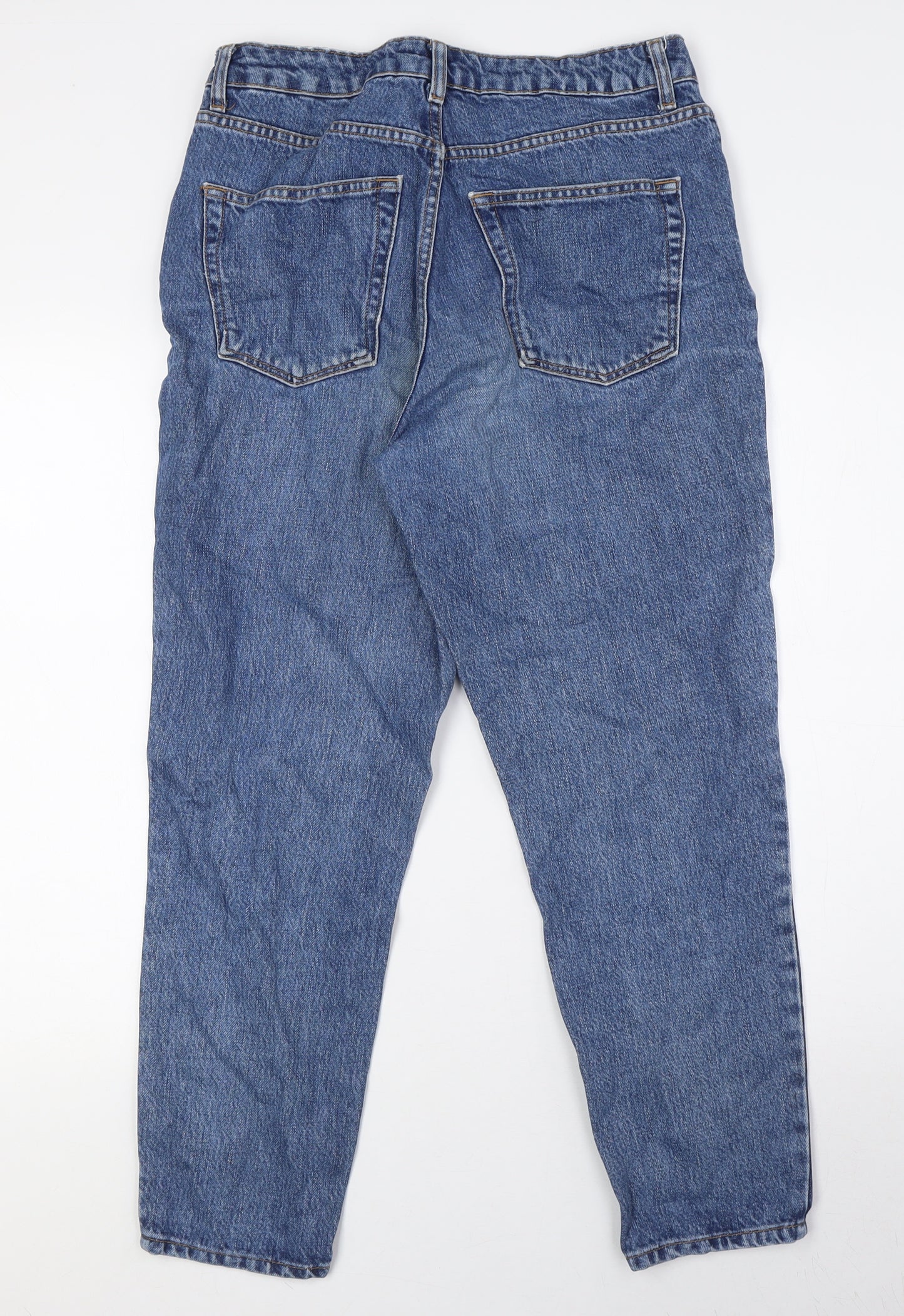 Topshop Mens Blue Cotton Straight Jeans Size 30 in L27 in Regular Button