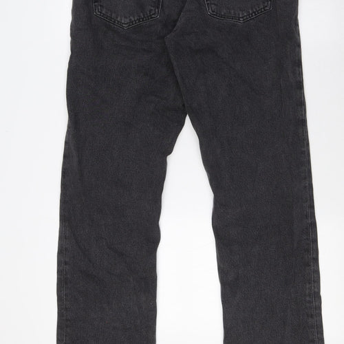 &Denim Womens Black Cotton Straight Jeans Size 10 L33 in Regular Button