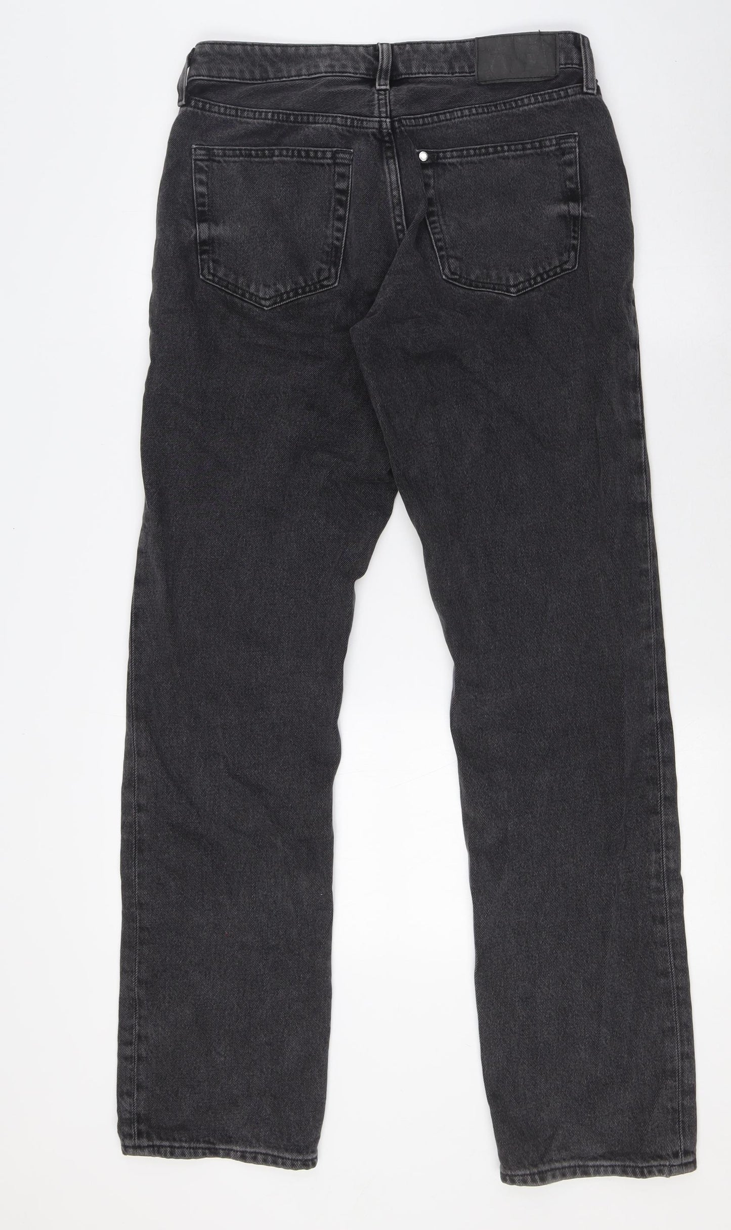 &Denim Womens Black Cotton Straight Jeans Size 10 L33 in Regular Button