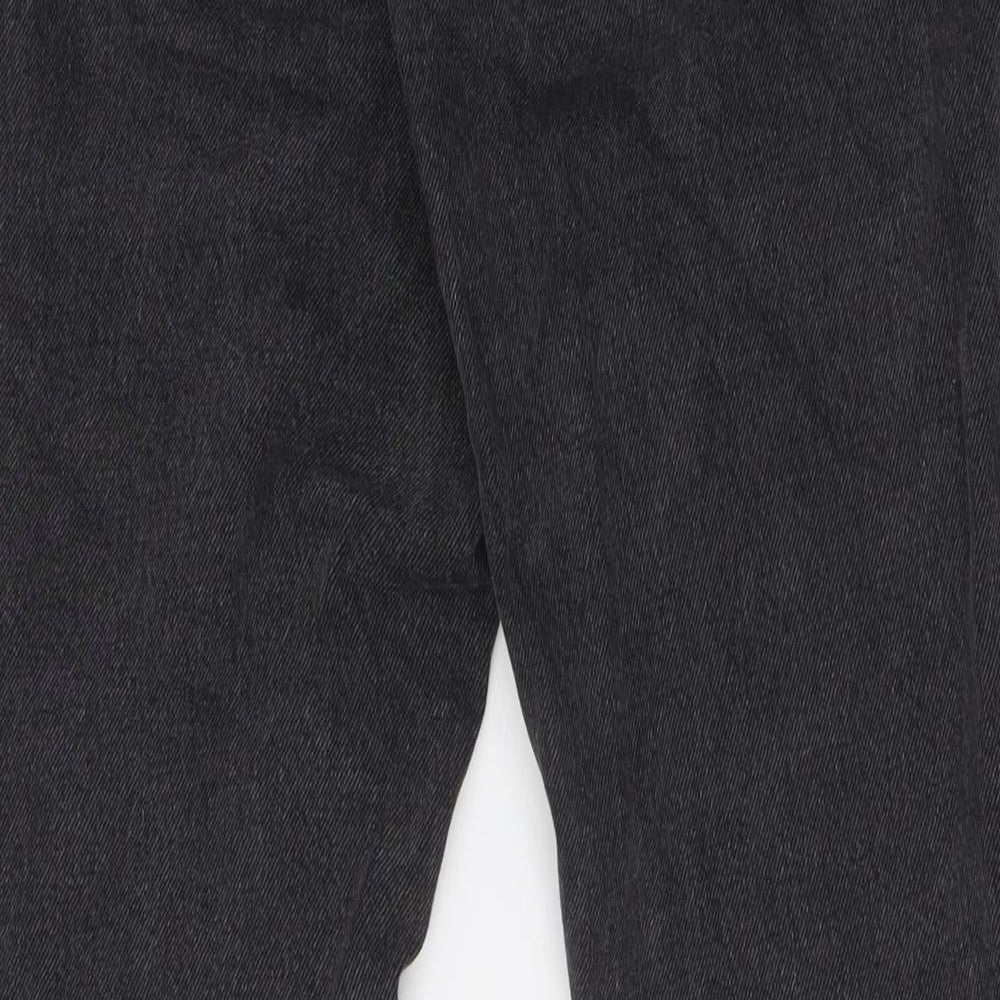 &Denim Womens Black Cotton Straight Jeans Size 10 L33 in Regular Button