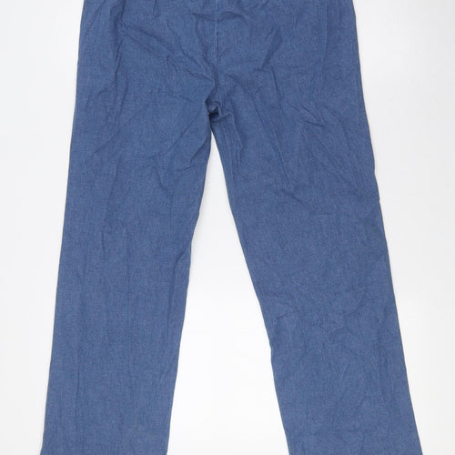 Damart Womens Blue Cotton Straight Jeans Size 12 L27 in Regular - Elasticated Waist