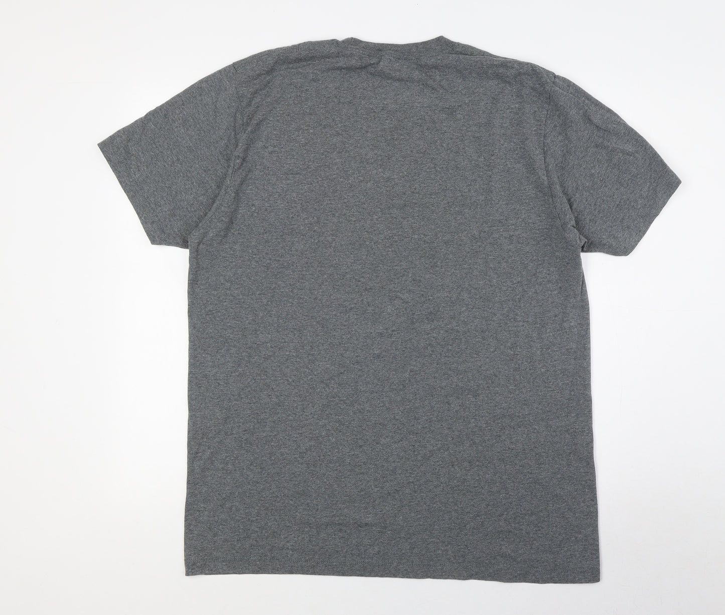 Marvel Mens Grey Herringbone Cotton T-Shirt Size L Crew Neck