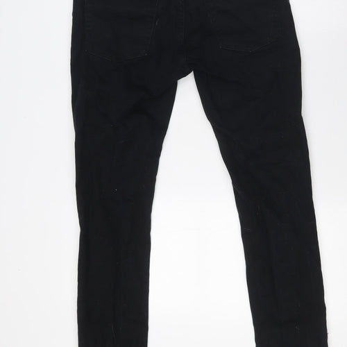 Topman Mens Black Cotton Skinny Jeans Size 30 in L30 in Slim Button